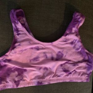 NWT pink & purple tie dye bralette / sports bra